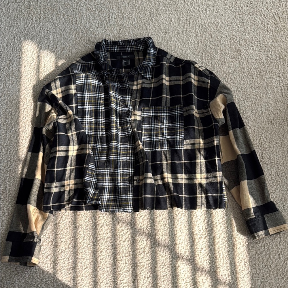 Forever 21 Checkered Cropped Jacket